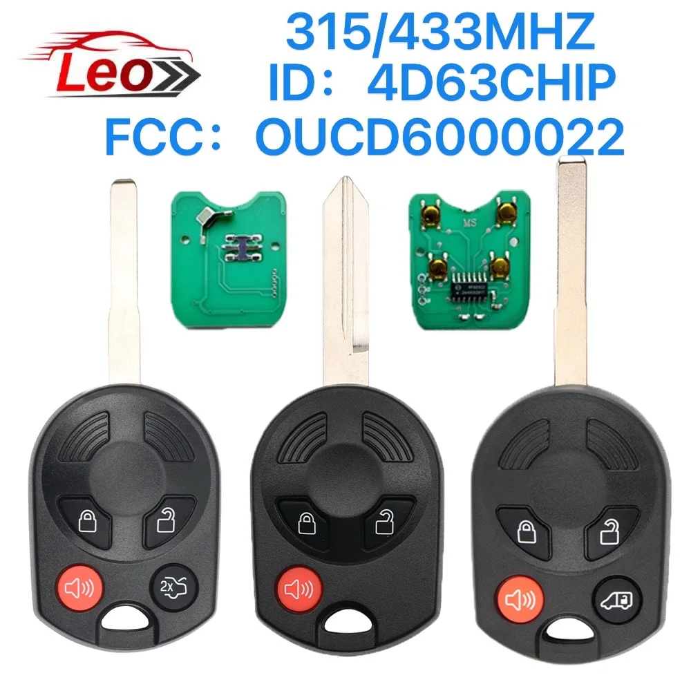 Leo OUCD6000022 Remote Key For Ford Ford Edge C-Max Expedition Escae Focus Lincoln Taurus Flex Mazdap 315/433MHz ID:46CHIP