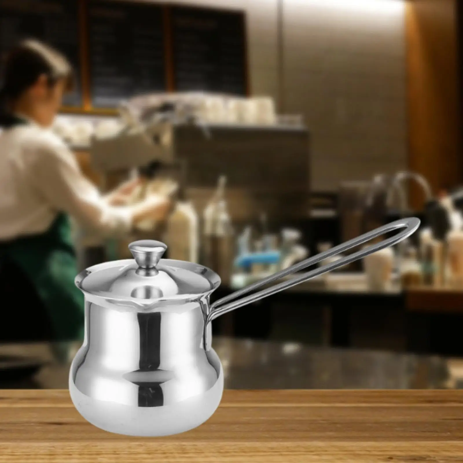

Turkish Coffee Pot Water Kettle Long Handle Comfortable Grip Melting Pot Butter