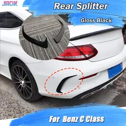 Gloss Black Rear Bumper Fins Side Fender Canard Splitter for Benz C Class W205 C180 C200 C300 C63 AMG Coupe/Sedan 2015-2021