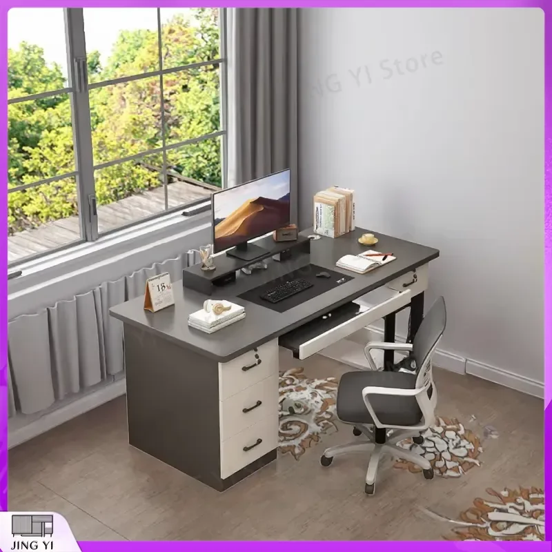 Wooden Computer Desk with Drawer Locks Writing Desk for Students Office Study Bedroom Use Adjustable Height Ergonomic