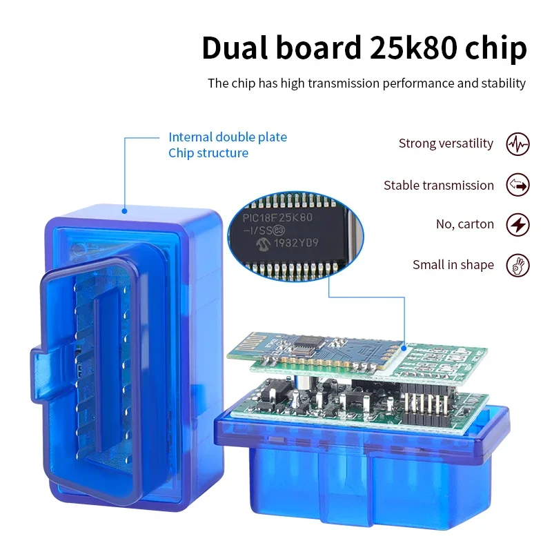 Hardware V1.5 Chip PIC18F25K80 ELM327 Bluetooth Wifi V1.5 Auto Code Reader Super MINI ELM 327 Works ON Android Symbian FW BEST