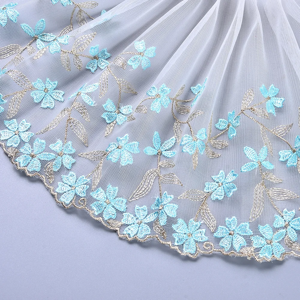 1 Yard Pink Embroidered Lace Trim Net Embroidery Lace Fabric Mesh DIY Lace Sewing Fabric Bra Crafts for Needle Work 21cm
