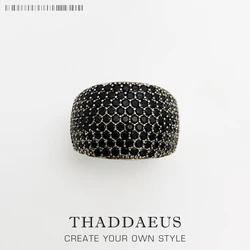 Black Pave Cocktail Ring,Europe Style Fashion Good Jewerly For Women Men Spring Gift