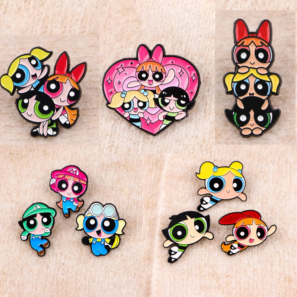 Broches de dibujos animados de color rosa para niñas y mujeres, alfileres de solapa para ropa, alfileres esmaltados decorativos para mochila, insignias, accesorios de joyería