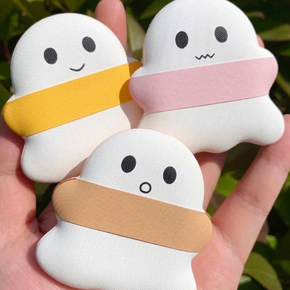 3 szt. Ghost Sponge Foundation Puff Gąbki do makijażu Mini puder do suchych rzęs z brokatem