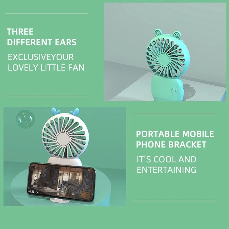 Summer Portable Mini Fan Small Pocket Fan Cartoon Fan Hand-Held Fan For Outdoor Mini Electric Fan