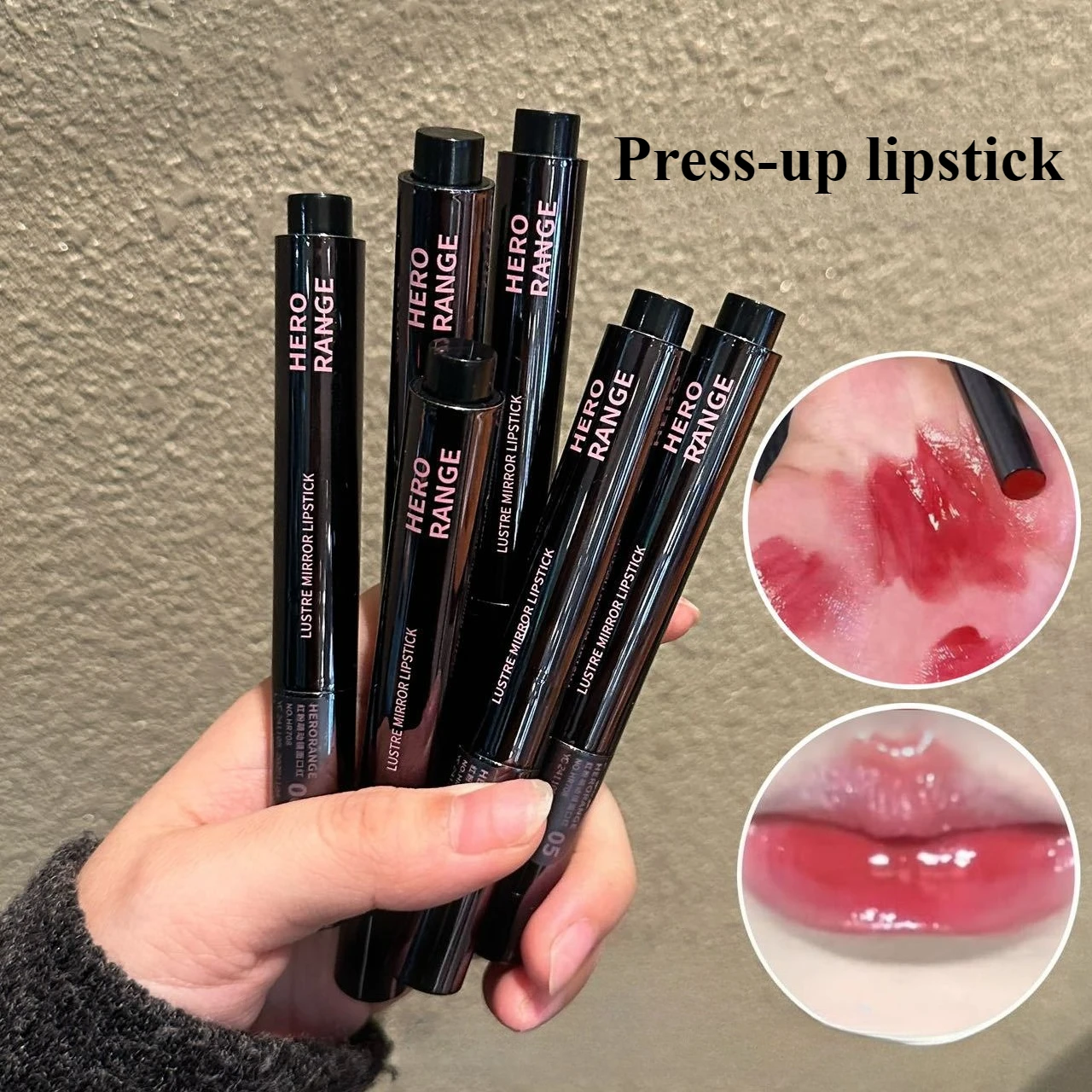 1個入りソリッドリップグロスティンテッドリップバームキット、プレスリップスティック、軽量で光沢のある保湿リップグロス、グロウフィニッシュリップスティック