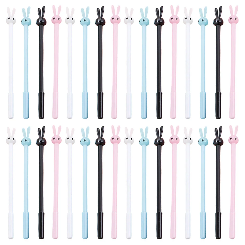 

36 Pcs Rabbit Neutral Fountain Pen Gel Ink Come Diary Bunny Ears Business Signature Cartoon