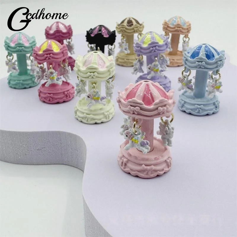 1Pcs Carousel Alloy DIY Jewelry Accessories Creative Fantasy Christmas Holiday Decor Carousel Ferris Wheel Ornaments Keychain