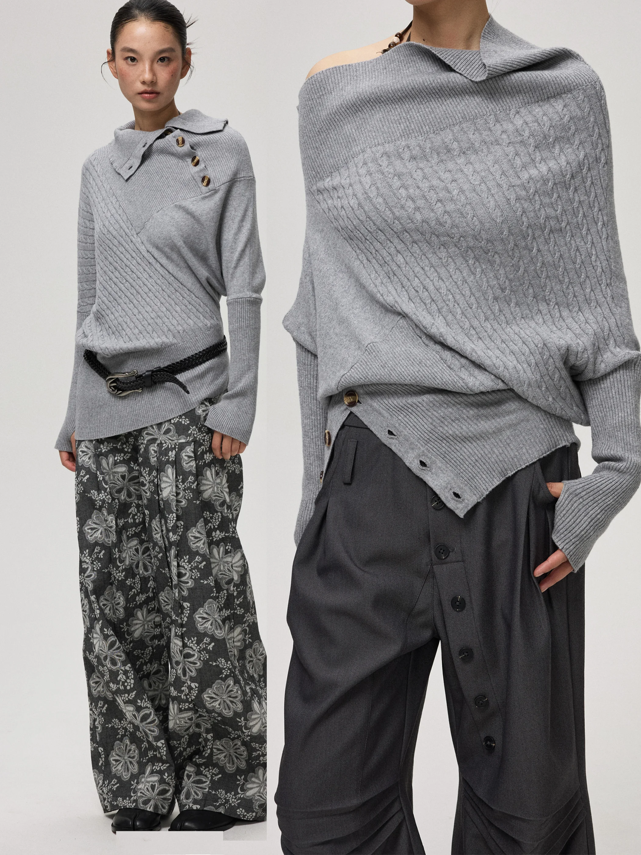 

Женский теплый дышащий свитер с высоким воротником из хлопка и шерсти, вязаный, с узором «косичка», на завязках на талии, с открытым передом, длинными рукавами, для повседневной носки