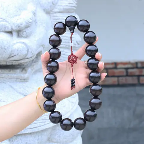 Ebony Beads 30mm 19 Large Wooden Rosary Pendant Gift