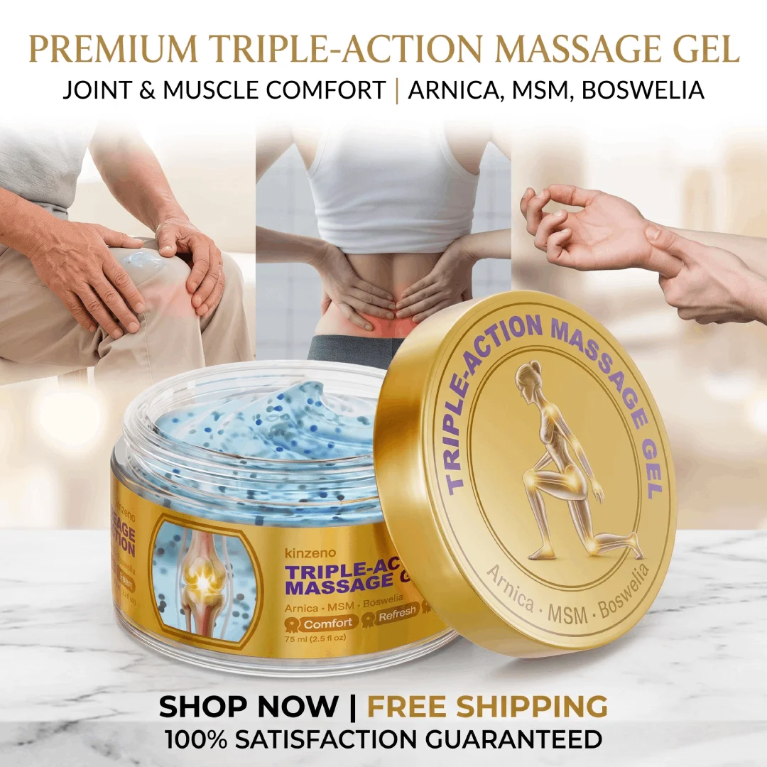 Natural Triple Action Daily Cooling Massage Gel Soothing Relief For Muscle Body Relaxation Fast Absorbing Non Greasy Gel
