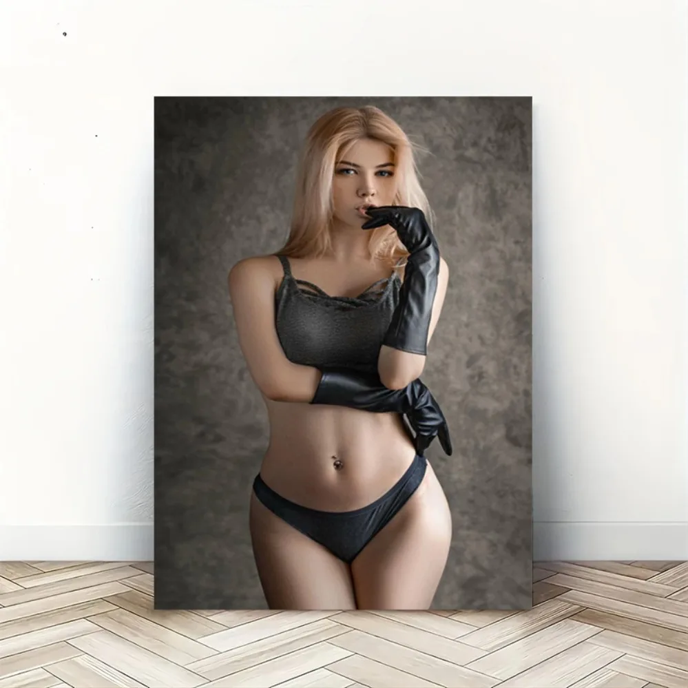 Glamorous Blonde Photo Poster Metal Wall Art, Aluminum Print, for Living Room Bedroom Decor, Attractive Gift for Art Lovers