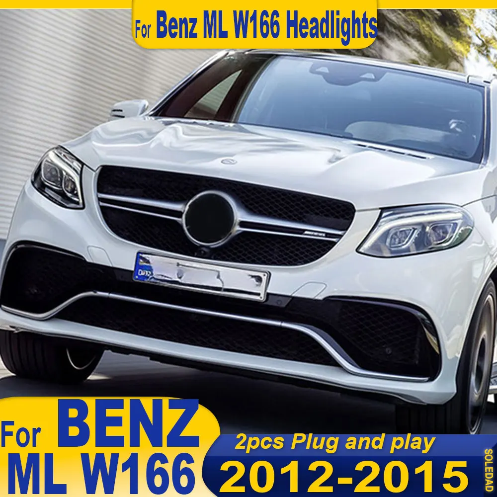 Car Headlights for Mercedes-Benz W166 ML LED Headlight 2012 2013 2014 2015 Headlights DRL Turn Signal High Beam Projector Lens