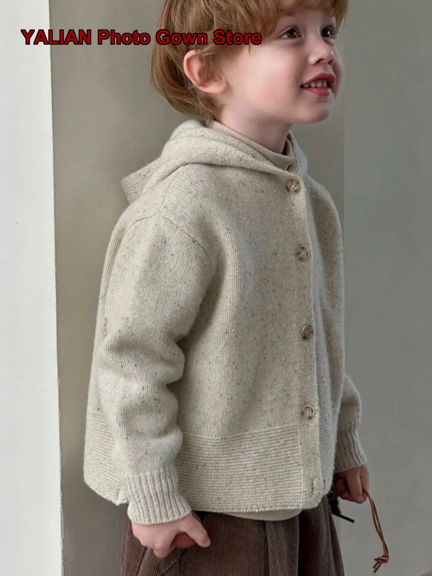 Boys Kids Spring Autumn Hooded Cardigan Baby Girl Unique Knit Jacket Thin