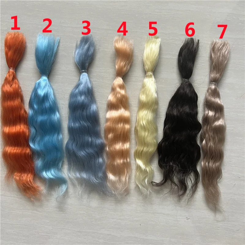Mais recente boneca reborn mohair peruca premium laranja azul luz marrom mohair macio reborn bebê boneca acessórios