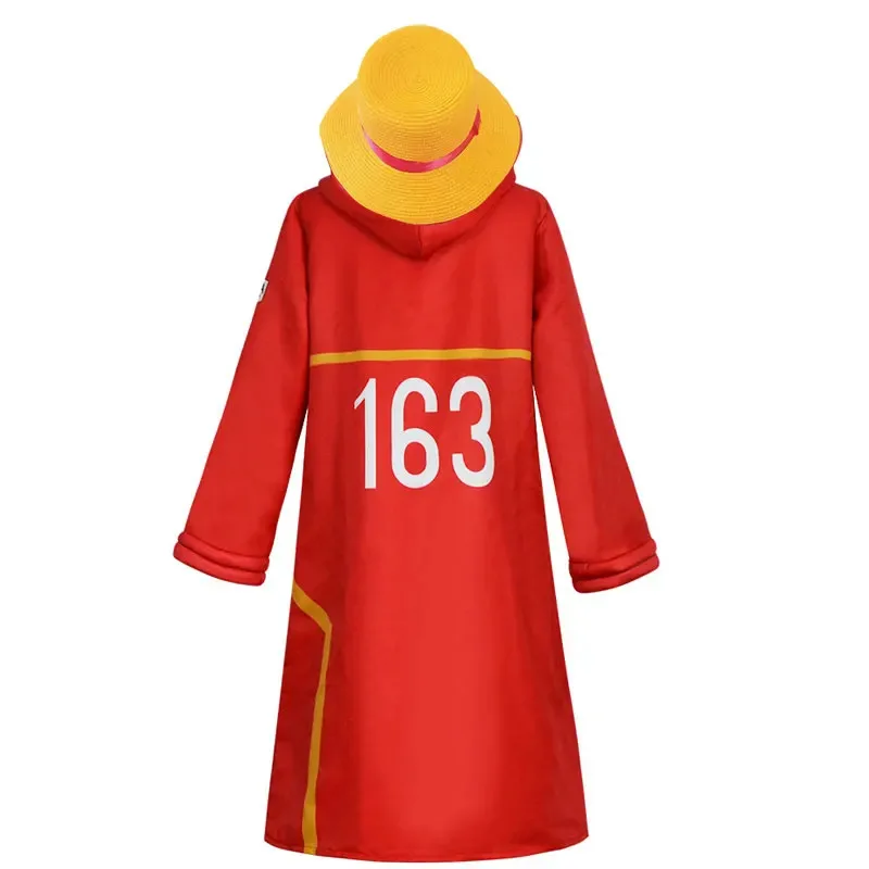 Bambini Adulti Rufy Cosplay Fantasia Future Abiti Anime One Cosplay Pezzi Costume Uomo Halloween Carnevale Abiti da festa