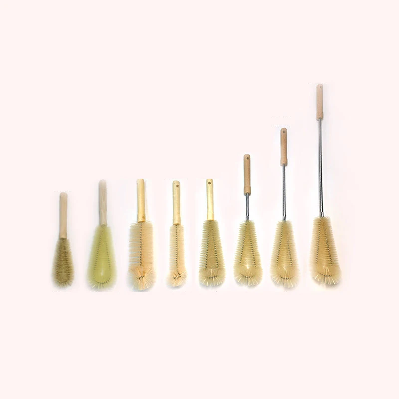 L-Shaped Spherical Wooden Handle Cup Brush Household Kitchen Laboratory Various Cups Bottles Length Cleaning Brush