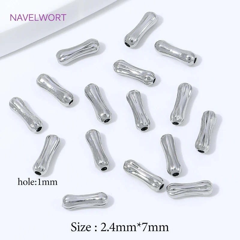 7mm Perlen-Separator, 18K vergoldete knochenförmige Röhrchenperlen für die Schmuckherstellung, Messing-Abstandsperlen, DIY-Armband-Zubehör – Detail 25