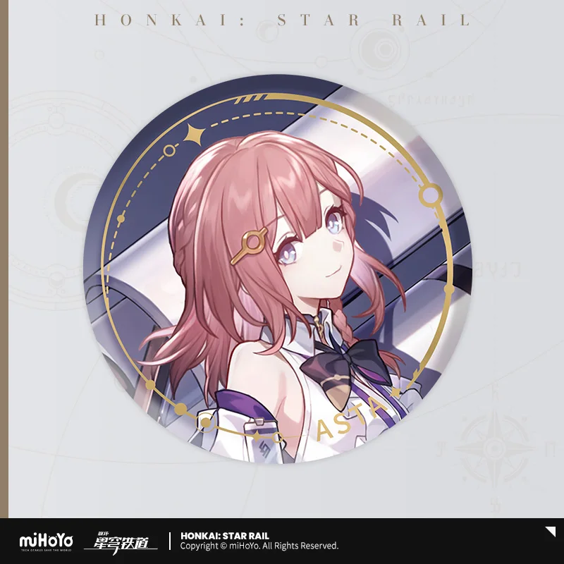 Bronya Badge Official Genuine Honkai Star Rail Asta Badge Characters Yukong Tingyun March 7th Metal Emblem Badge Birthday Gifts