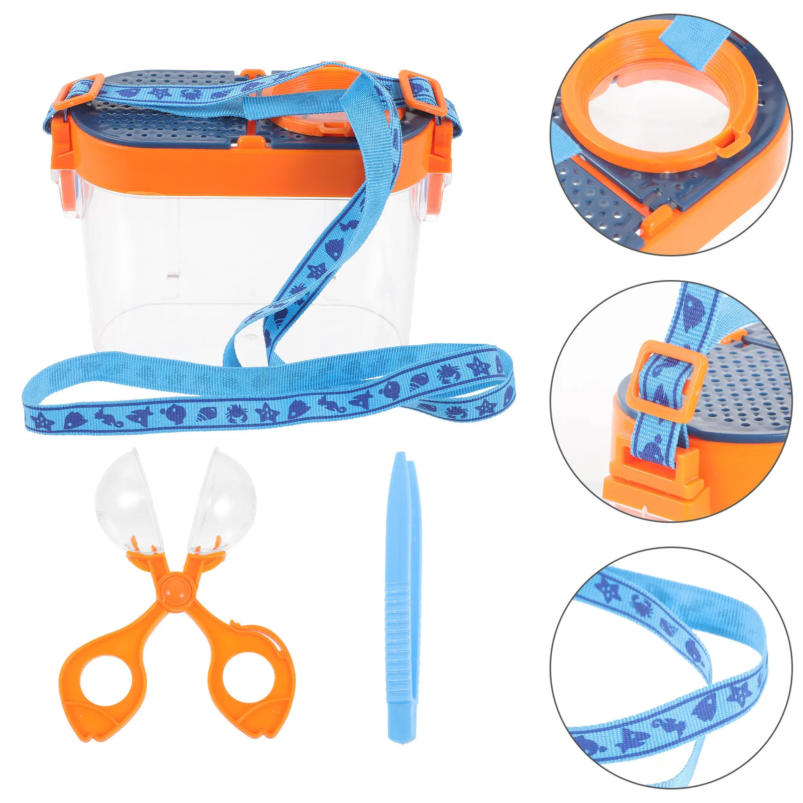 

Набор из 1 пластиковой коробки-ловушки для насекомых, портативная клетка для наблюдения за насекомыми, для детей, для исследований природы на открытом воздухе, дышащее местообитание для насекомых