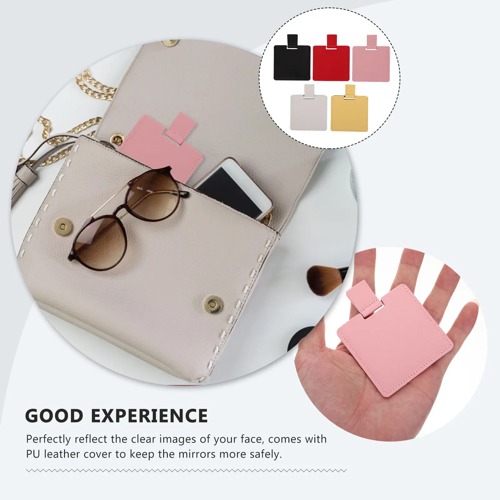 

5Pcs Pocket Makeup Mirror Small Portable Mirrors Compact Mini Travel Handbag Personal Mirror Personal Makeup Mirrors