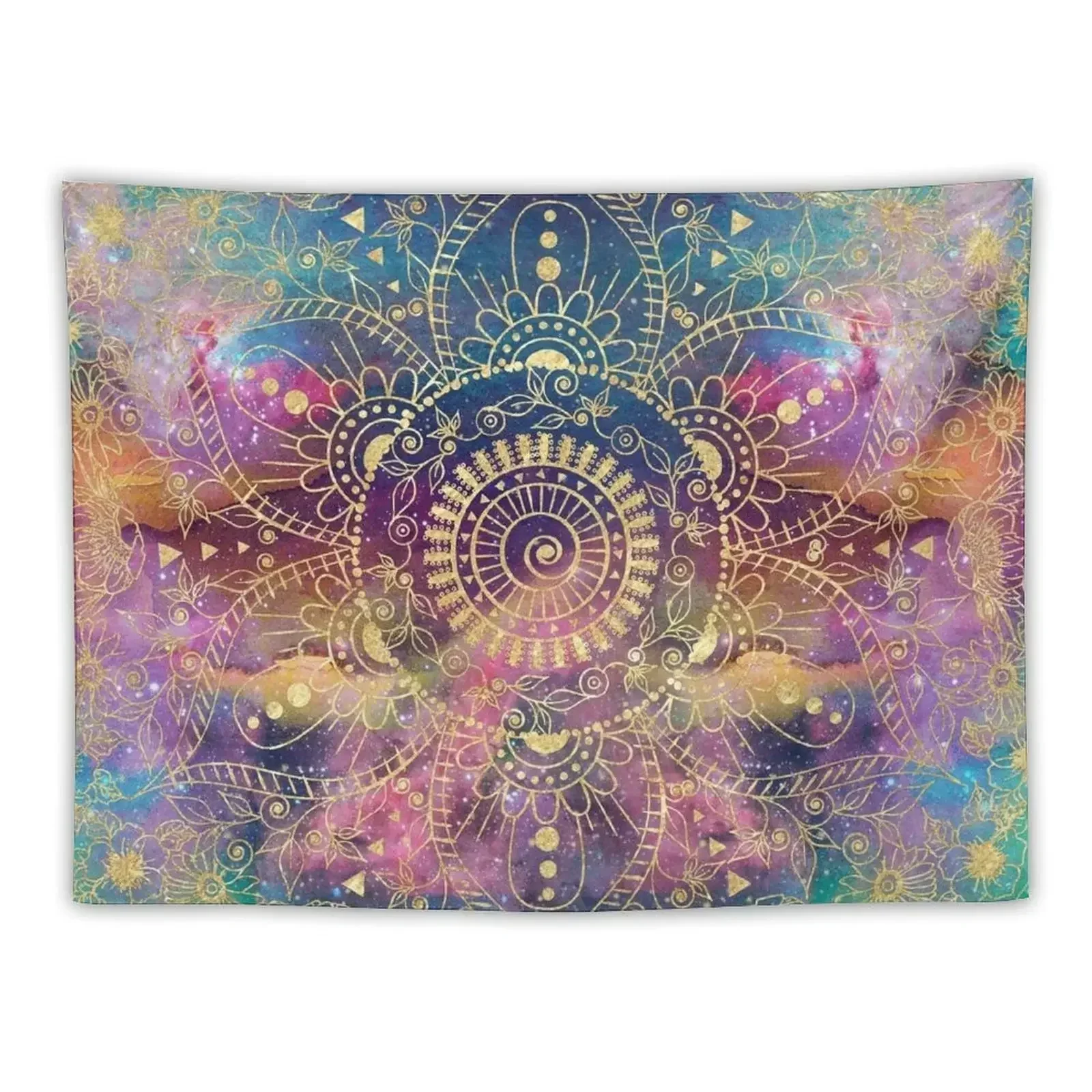 

Gold Mandala Watercolor Colorful Nebula Tapestry Room Decor Cute Room Decor Nordic Home Decor For Bedroom Tapestry