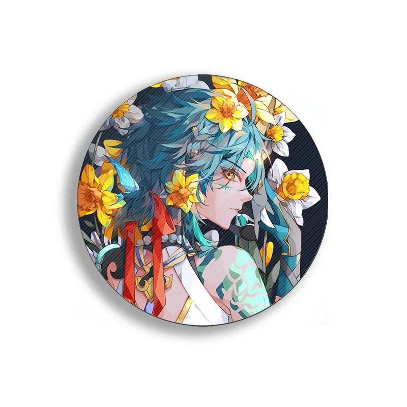 58mm Game Yuan Shen Anime Pins Badges Neuvillette Hu Tao Kokomi Tartaglia Cosplay Backpacks Brooch Decoration Accessories Gifts