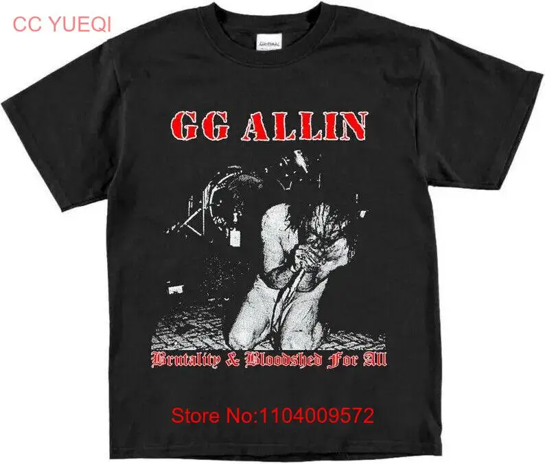 GG Allin Brutality and Bloodshed for All T Shirt Vintage Punk Rock Reagan Youth