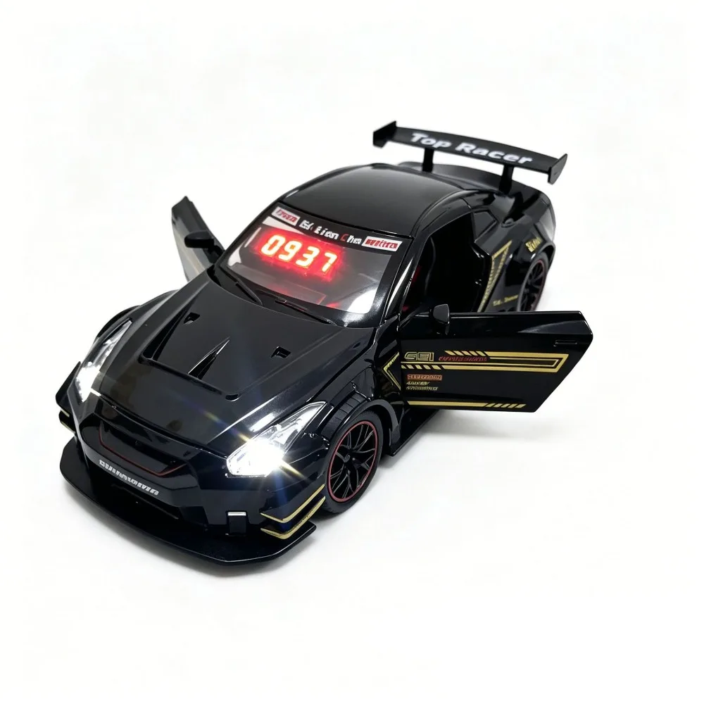 Rechargeable Hypercar Alarm Clock Alloy Body LED Display Supercar Alarm Clock Simulation Engine Sound Water Addable