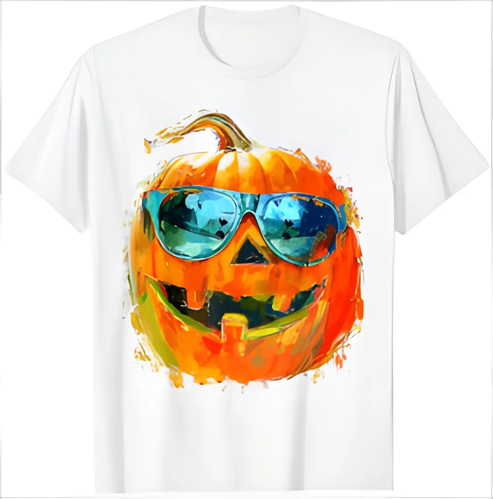 Pumpkin Costume Halloween Spooky Sunglasses Art Pumpkin T-Shirt