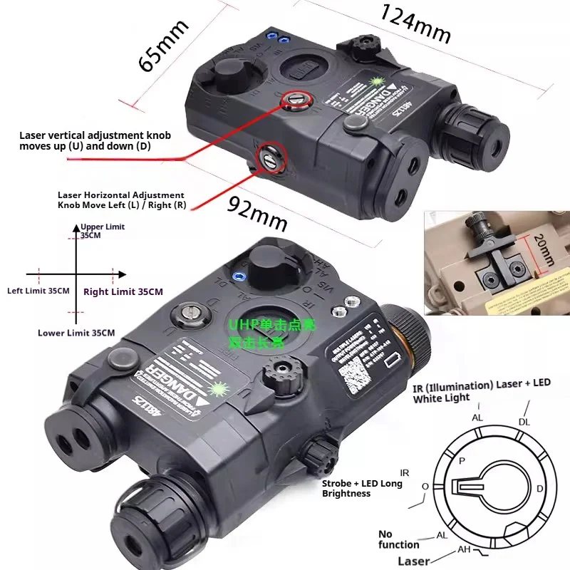 Puntero láser táctico PEQ15 con linterna LED estroboscópica - imagen 2