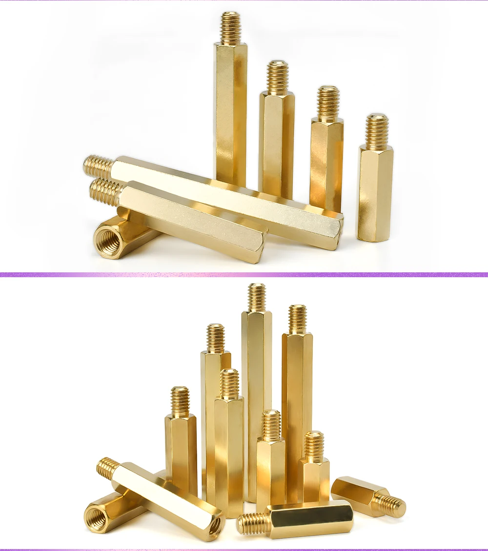 8-50 Stück Sechskant-Messing-Abstandshalter für Motherboards, Sechskant-PCB-Stützstangen, Montagesäulen, Abstandsschrauben M2 M2.5 M3 M4 – Detail 7
