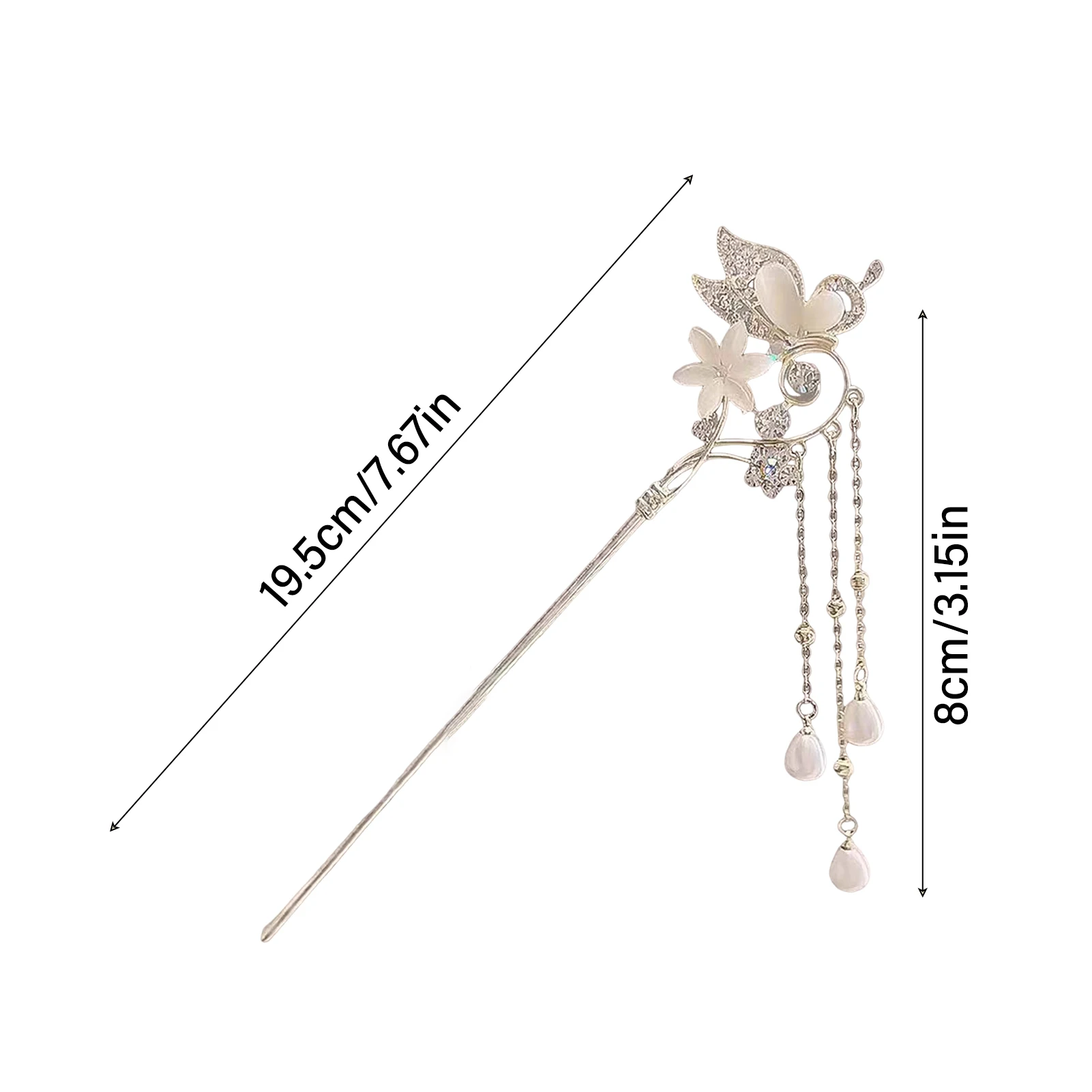 Female Hair Stick Hairpin Cat Eyes Flower Hair Clip Alloy Jewelry Hairpin For Women Ancient Han Costume Hair Bun Jewelry view 6