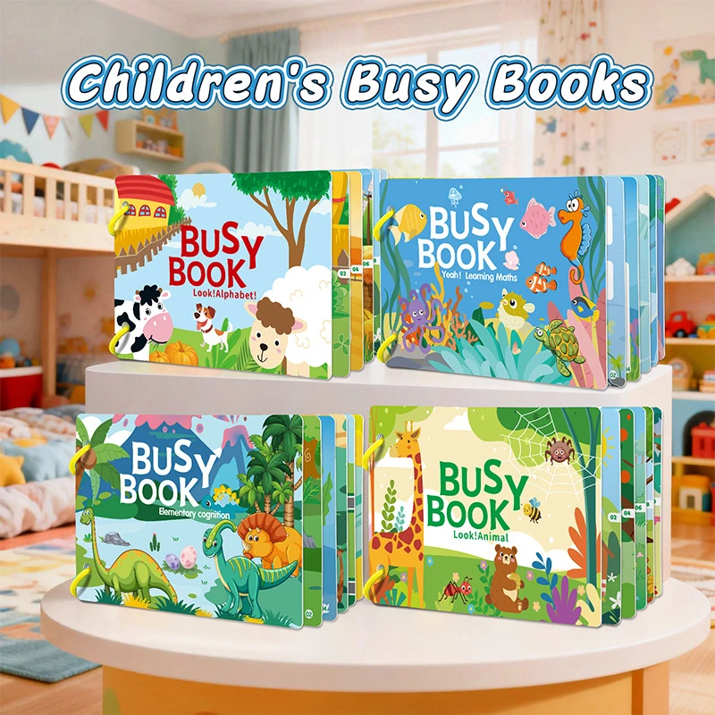 Children's Quiet Sticker Book, Fun Shape Recognition Quiet Book, Featuring Themes Such as Animals, Numbers, Transportation, and More, Can Be Pasted and Removed Repeatedly for Reuse, Summer Party Gift, Back-To-School Learning Supplies