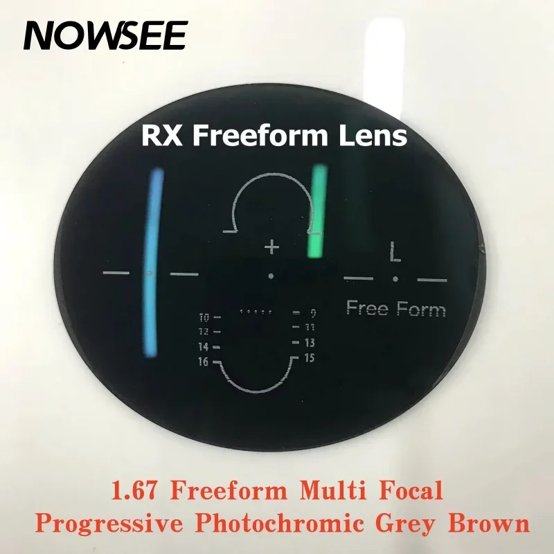 1.67 Freeform Multi Focal Progressive Photochromic Grey Brown Resin lens Customized Myopia Reading Lens Optical Lens Comfortable