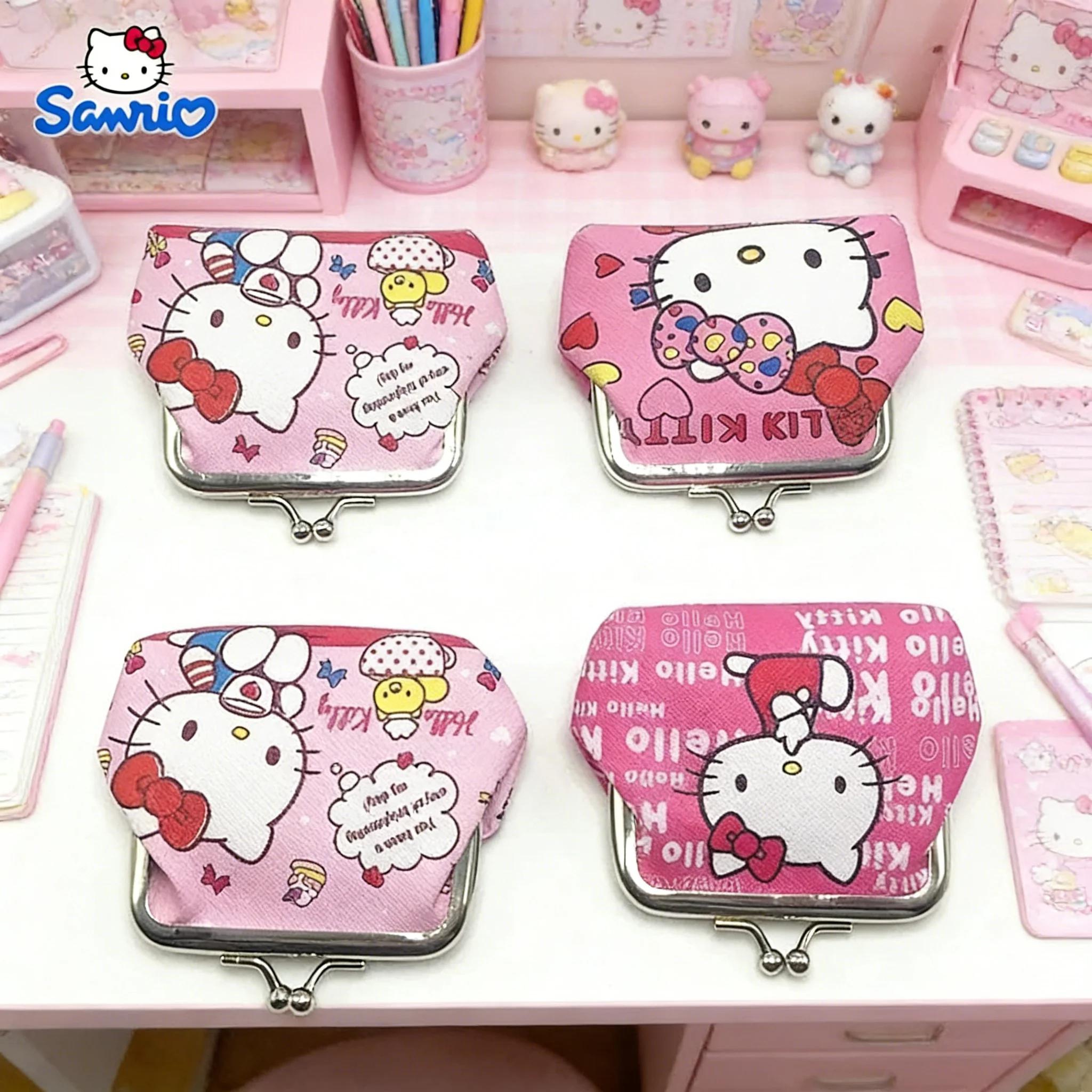 

Anime Hello Kitty Cartoon Coin Pouch Purse Sanrio Small Wallet Melody Bags Girls Purse Kawaii Wallet Kids' Birthday Gift