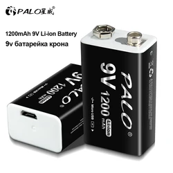 PLAO 1200mAh 9V Li-ion Rechargeable Battery Micro USB Batteries 6F22 9V Lithium 9v батарейка крона 9v батарейка for Microphone