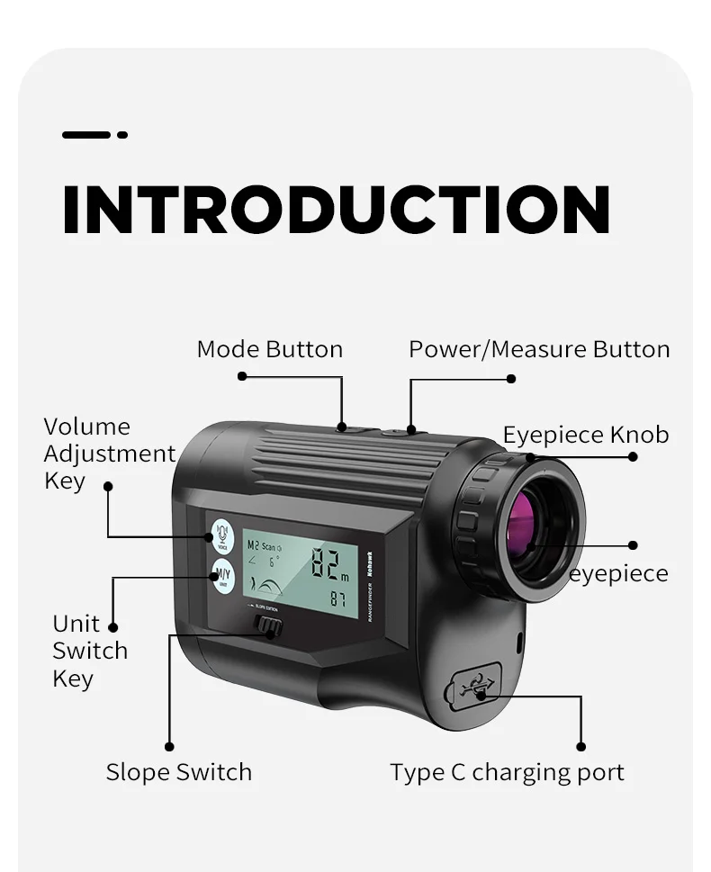 NP03 1000m golf laser rangefinder LCD screen flag locking vibration range finder slope technology