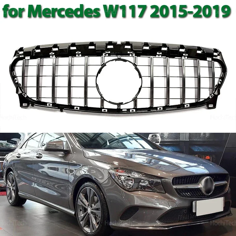 Gloss Black Front Kidney Grille for Mercedes Benz CLA-Class W117 C117 X117 CLA180 CLA200 CLA250 2015-2019 Replacement Grille