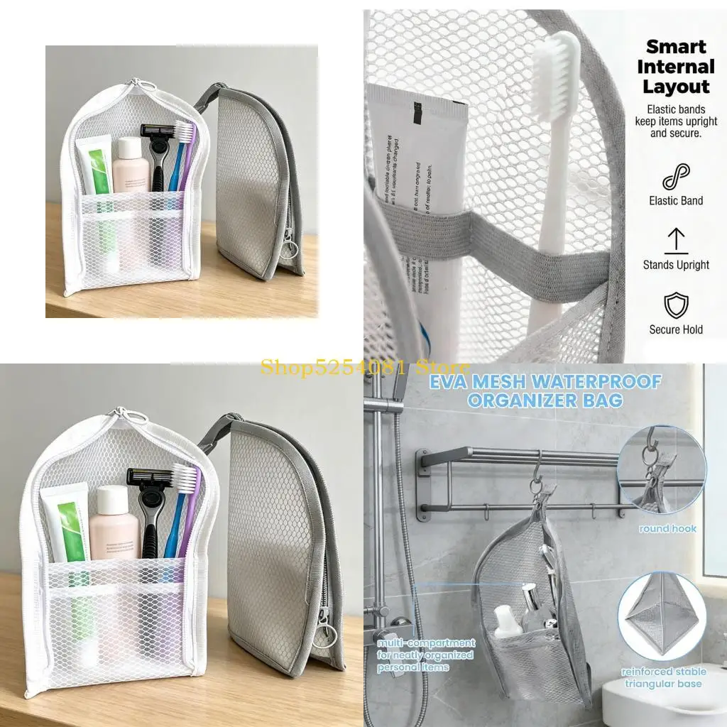AXYC Portable Wash Bag Set with 4 Toiletry Organizer Pouches, Front Pocket and Carry Loop for Personal Item Storage, Bathroom