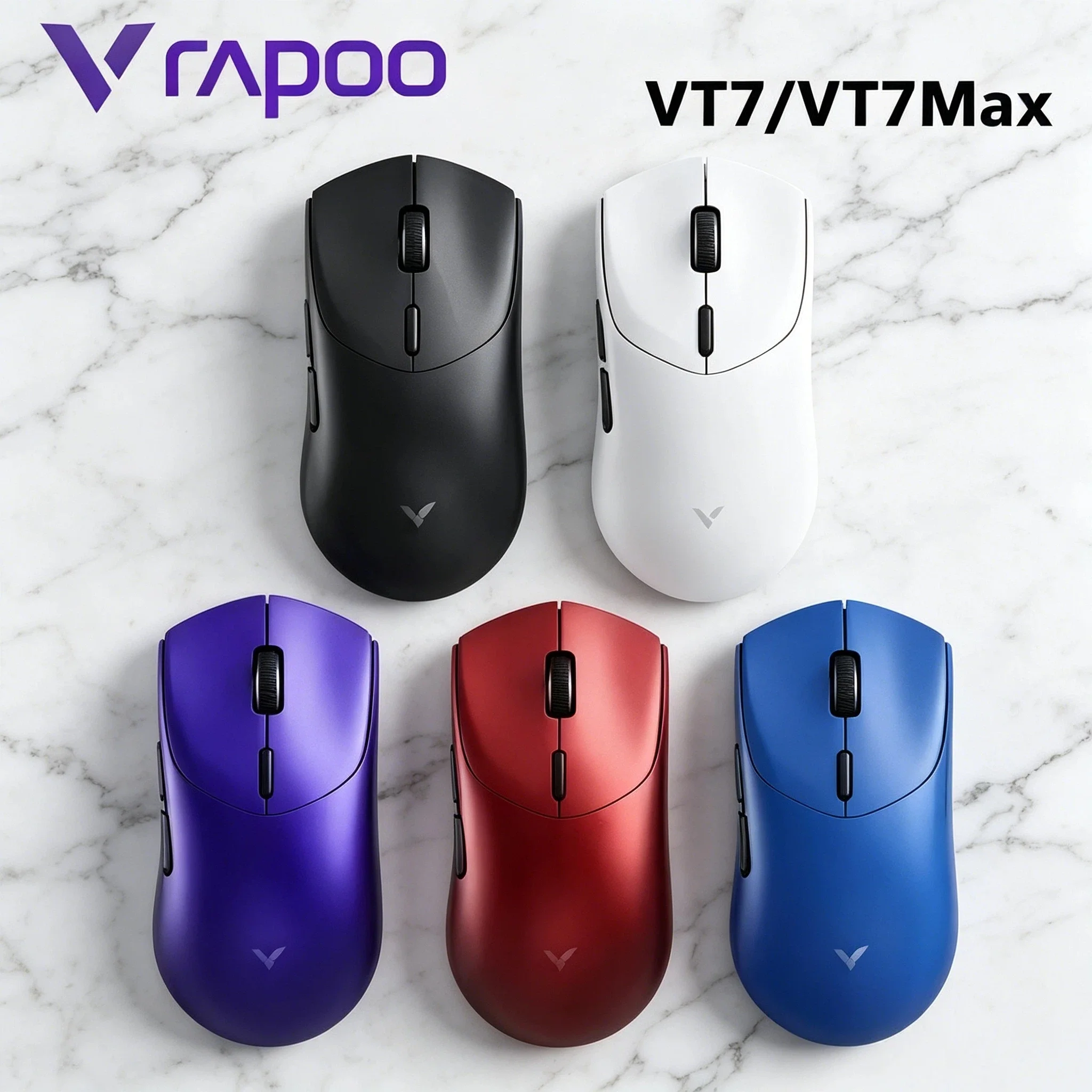 Rapoo VT7 MAX GEN Gaming Mouse 53g Super Light True 8K Polling Rate Wireless Up to 750Hr Battery Performance For Esports