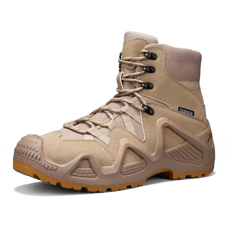 Men Tactical Boots Lace Up Brand Ankle Hiking Shoes Desert Work Boot Waterproof Size Plus Unisex Climbing Shoes