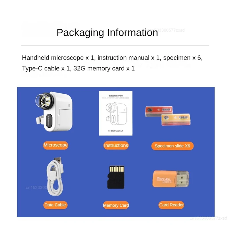 Xiaomi dlingsmart กล้องจุลทรรศน์แบบพกพา, ไมโครสโคปแบบอัจฉริยะพกพาหน้าจอ LCD 1000X เด็กกล้องจุลทรรศน์วิทยาศาสตร์ไฟฟ้ากลางแจ้ง