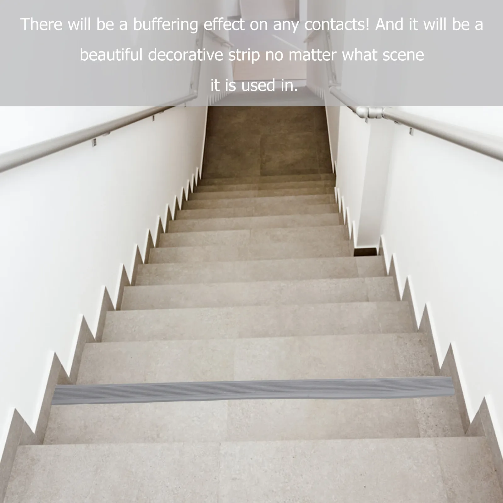Stair Edging Protector Self-Adhesive Stair Nose Molding Non-Slip Floor Transition Strip for Slippery Steps Elderly Safety