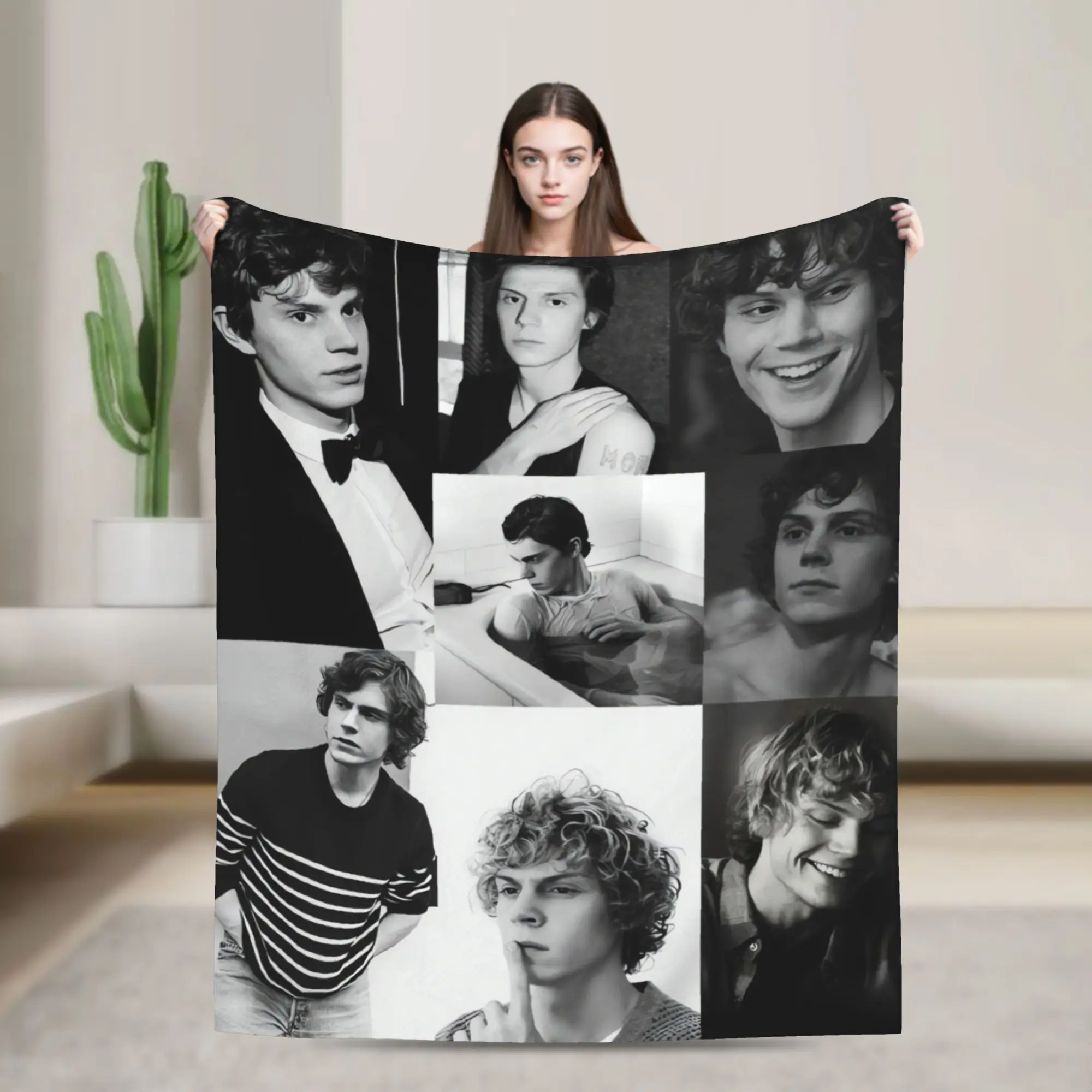 Sharp Evan Peters Black White Suit Blankets Quality Soft  Bedding Throws Spring Travel Couch Chair Sofa Bed Novelty Bedspread
