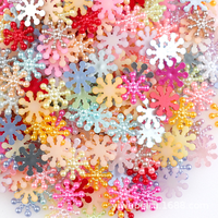 100pcs 14mm Multi-color Christmas Snowflake Flat Back Plastic Sheet Miniature Pattern DIY Christmas Gifts Jewelry Accessories