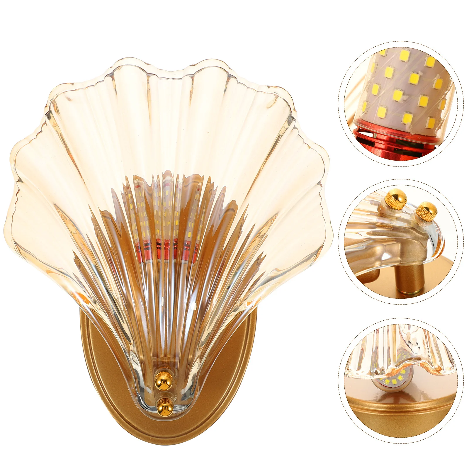 1 قطعة مصباح السرير الذهبي النمط الأمريكي الحائط ضوء ديكور المنزل الإضاءة لغرفة النوم الممر حجم صغير #5