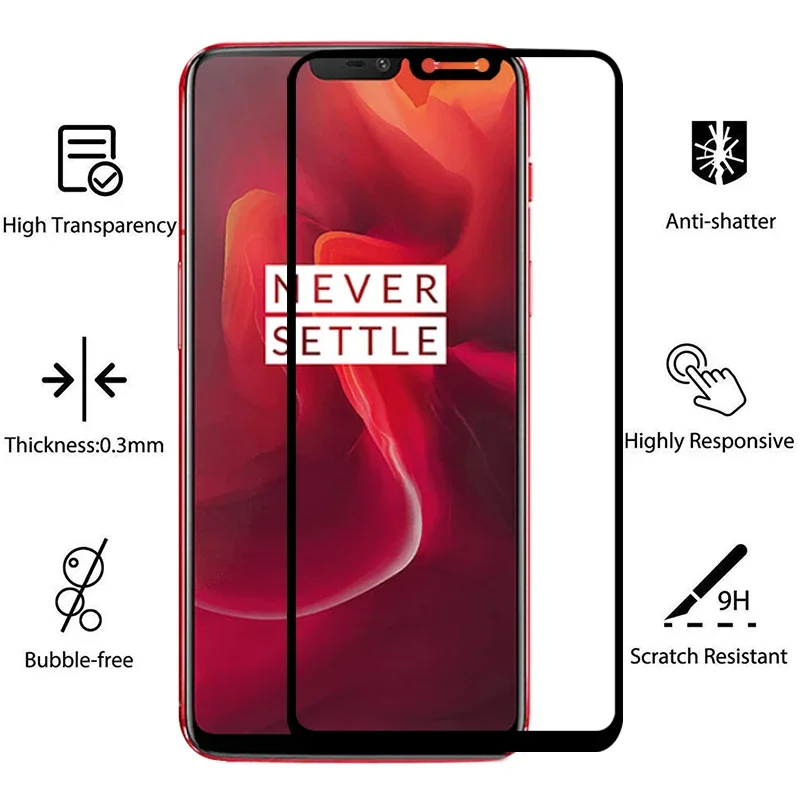 tempered glass screen protector for oneplus 6 case cover on one plus 6 plus6 oneplus6 6.28 protective phone coque bag omeplus 9h