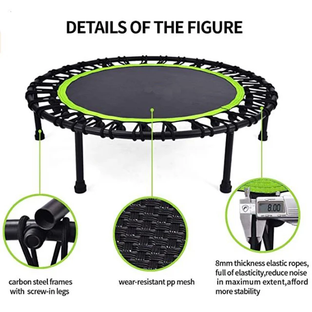 Indoor Foldable Bungee Cord 40 Inch Mini Fitness Trampolines Rebounder Trampoline for Kids and Adultspromote sales